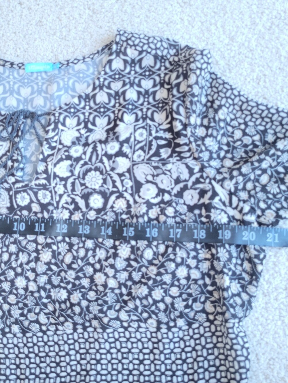 J. McLaughlin Grey Floral Hortense Tiered Midi/Maxi Dress Size M - Picture 7 of 9